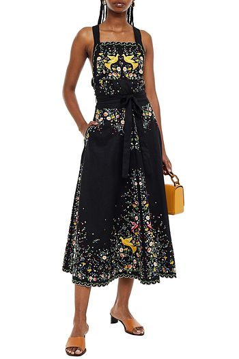 ZIMMERMANN Carnaby open-back embroidered linen midi dress
