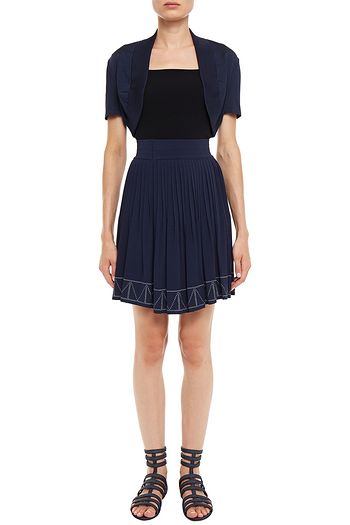 ALAÏA Embroidered pleated knitted mini skirt