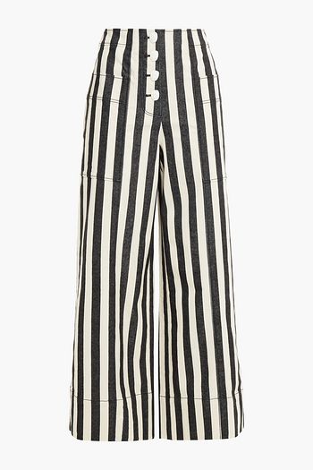 REJINA PYO Hoch sitzende Jeans mit weitem Bein und Streifen