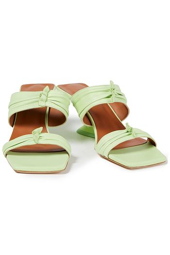 REJINA PYO Mules aus Leder mit Raffung