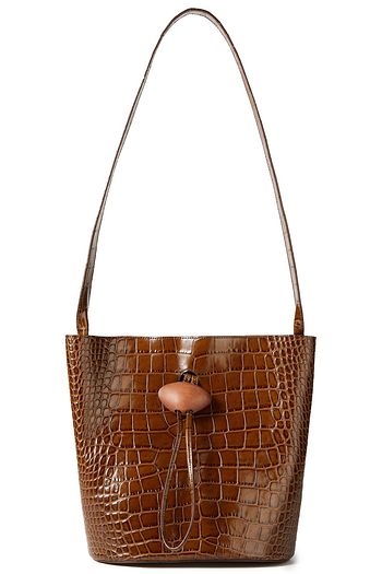 REJINA PYO Croc-effect leather bucket bag