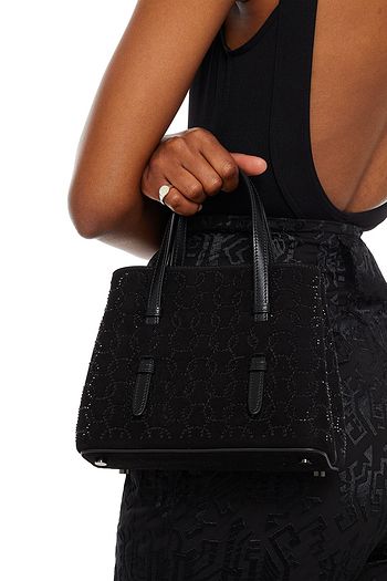 ALAÏA Mina mini embellished suede tote