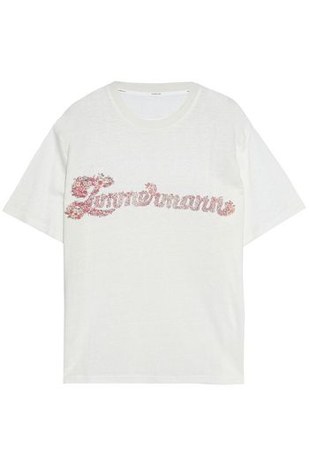 ZIMMERMANN Bedrucktes T-Shirt aus Leinen-Jersey mit Flammgarneffekt