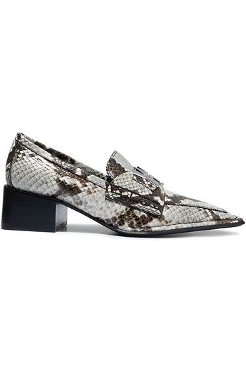 ALEXANDER WANG Parker logo-embellished snake-effect leather loafers