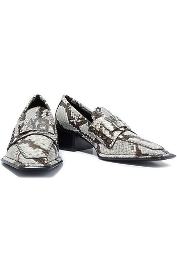 ALEXANDER WANG Parker logo-embellished snake-effect leather loafers