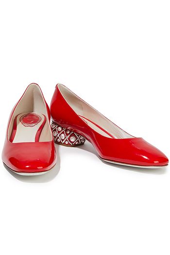RENE' CAOVILLA Lady Perla embellished patent-leather pumps