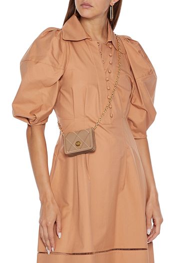 SEE BY CHLOÉ Roby mini embroidered textured-leather shoulder bag