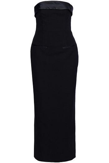 ALEXANDER WANG Strapless satin-trimmed stretch-wool twill maxi dress