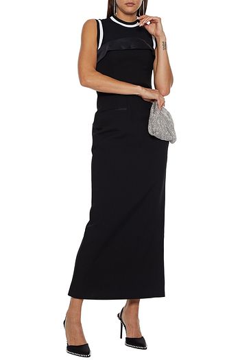 ALEXANDER WANG Strapless satin-trimmed stretch-wool twill maxi dress