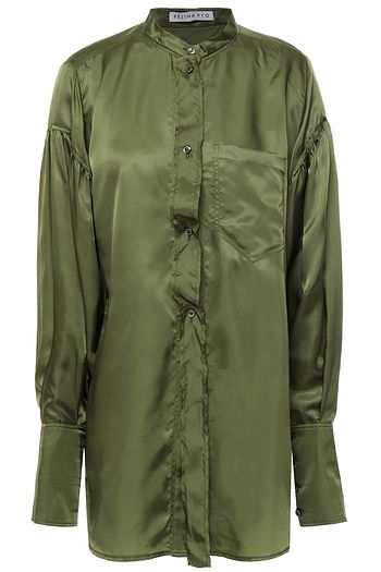 REJINA PYO Gerafftes Hemd aus Cupro-Satin