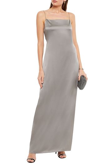 HELMUT LANG Tie-back stretch-silk satin maxi dress