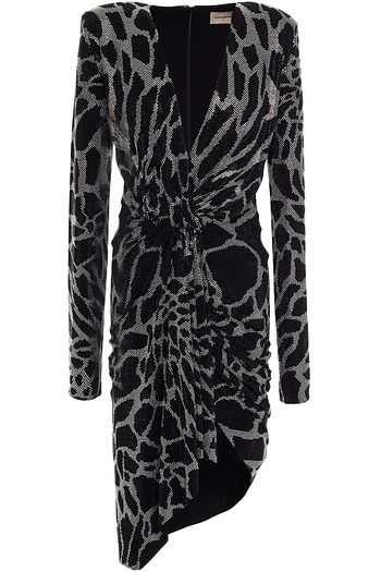 ALEXANDRE VAUTHIER Wrap-effect embellished jersey mini dress