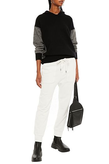 JAMES PERSE Cropped French cotton-terry track pants