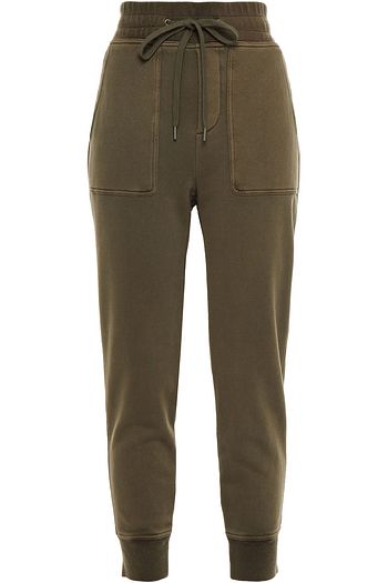 JAMES PERSE Cropped French cotton-terry track pants