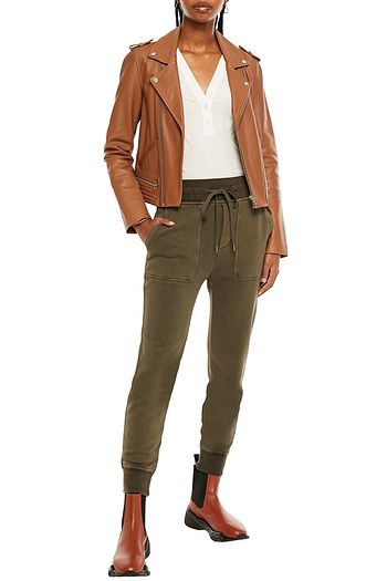 JAMES PERSE Cropped French cotton-terry track pants