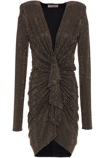 ALEXANDRE VAUTHIER Crystal-embellished ruched stretch-jersey mini dress
