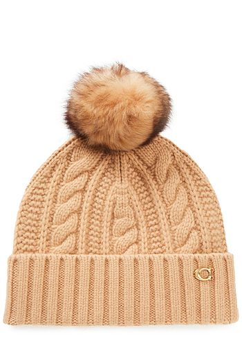 COACH Cable-knit wool and cashmere-blend beanie