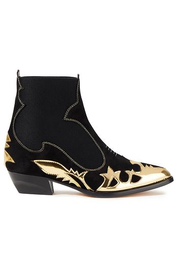 MSGM Embellished suede ankle boots