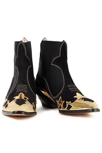 MSGM Embellished suede ankle boots