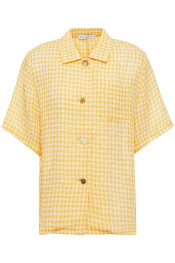 REJINA PYO Mila Hemd aus Leinen-Jacquard mit Gingham-Karo