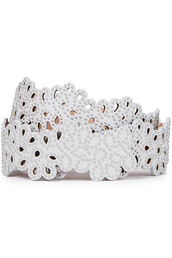 ALAÏA Studded laser-cut leather belt