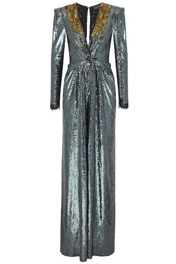 DUNDAS Split-front embellished tulle gown