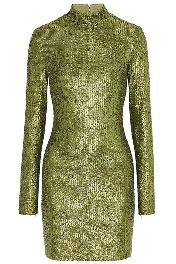 DUNDAS Cutout sequined tulle mini dress