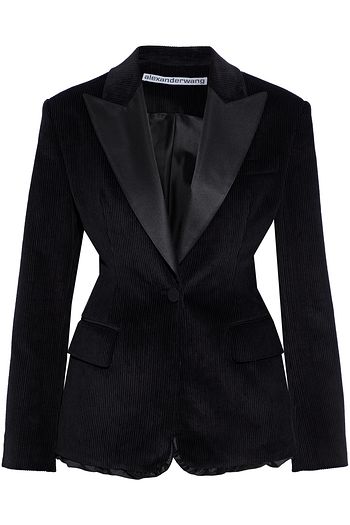 ALEXANDER WANG Satin-trimmed cotton-corduroy blazer