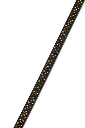 ALAÏA Crystal-embellished nubuck belt