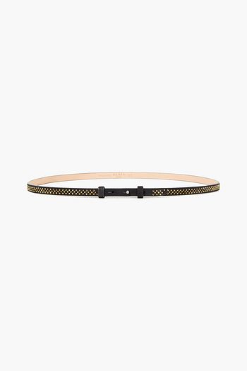ALAÏA Crystal-embellished nubuck belt