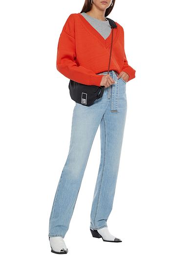 ALEXANDERWANG.T Layered knitted and cotton-jersey sweater