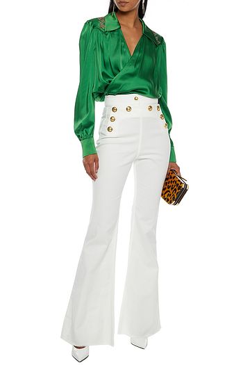 DUNDAS Button-detailed high-rise flared jeans