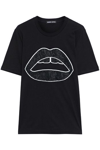MARKUS LUPFER Alex sequin-embellished cotton-jersey T-shirt