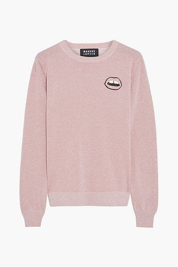 MARKUS LUPFER Tracy sequin-embellished metallic cotton-blend sweater