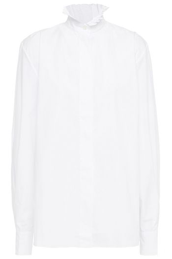 ALEXANDRE VAUTHIER Pleated cotton-poplin shirt