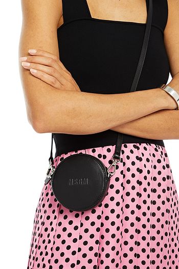 MSGM Logo-embossed textured-leather shoulder bag
