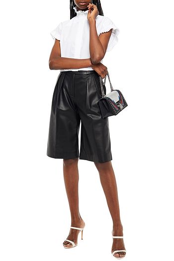 ALEXANDRE VAUTHIER Pleated cotton-poplin top