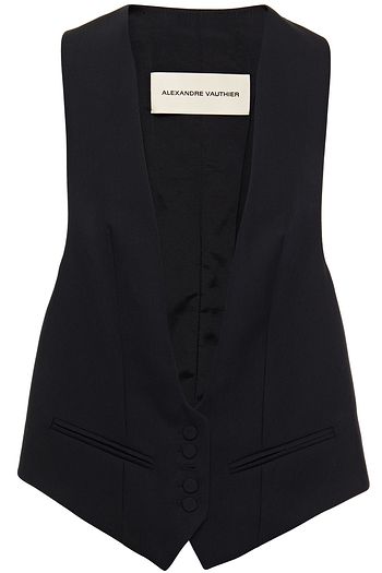 ALEXANDRE VAUTHIER Paneled wool-crepe and satin-twill vest