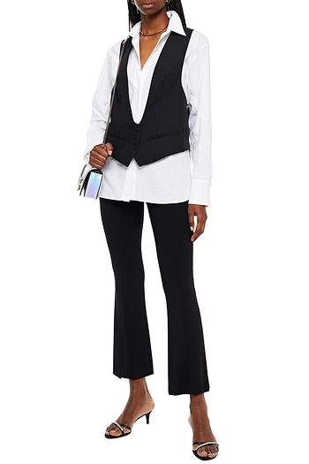 ALEXANDRE VAUTHIER Paneled wool-crepe and satin-twill vest