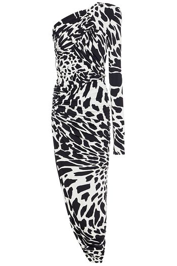 ALEXANDRE VAUTHIER One-shoulder ruched printed stretch-jersey gown
