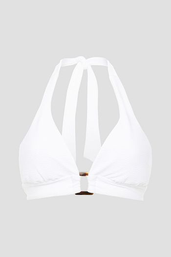 SEAFOLLY Embellished ribbed triangle bikini top