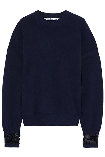 ALEXANDER WANG Crystal-embellished wool-blend sweater