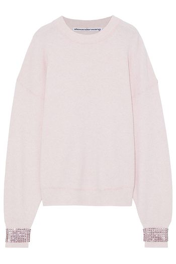 ALEXANDER WANG Crystal-embellished wool-blend sweater