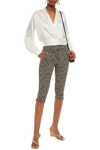 NICHOLAS Cleo cropped printed cotton-blend twill skinny pants