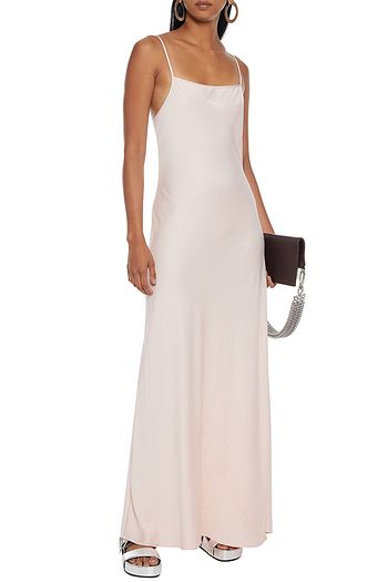 ALEXANDERWANG.T Crinkled-satin maxi slip dress