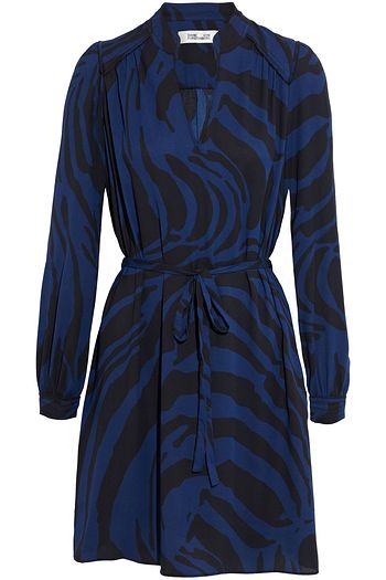 DIANE VON FURSTENBERG Minikleid aus Crêpe mit Zebraprint und Gürtel