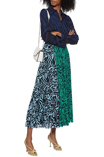 DIANE VON FURSTENBERG Samson Hemd aus Crêpe mit Zebraprint