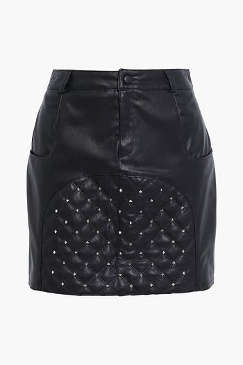 REDEMPTION Studded quilted faux leather mini skirt