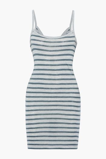 ALEXANDERWANG.T Striped slub jersey mini slip dress