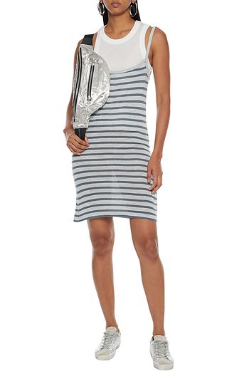 ALEXANDERWANG.T Striped slub jersey mini slip dress